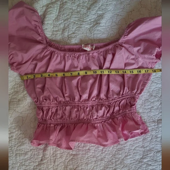 Pink Cotton Peasant Top - Picture 4 of 6